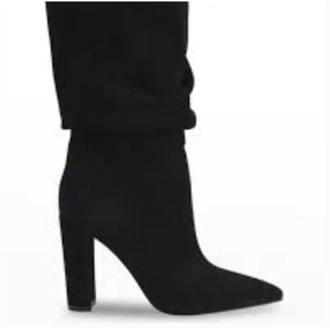Marc Fisher Gomer Slouchy Suede Boots 5.5 Black Nwot Heel Glam Capsule